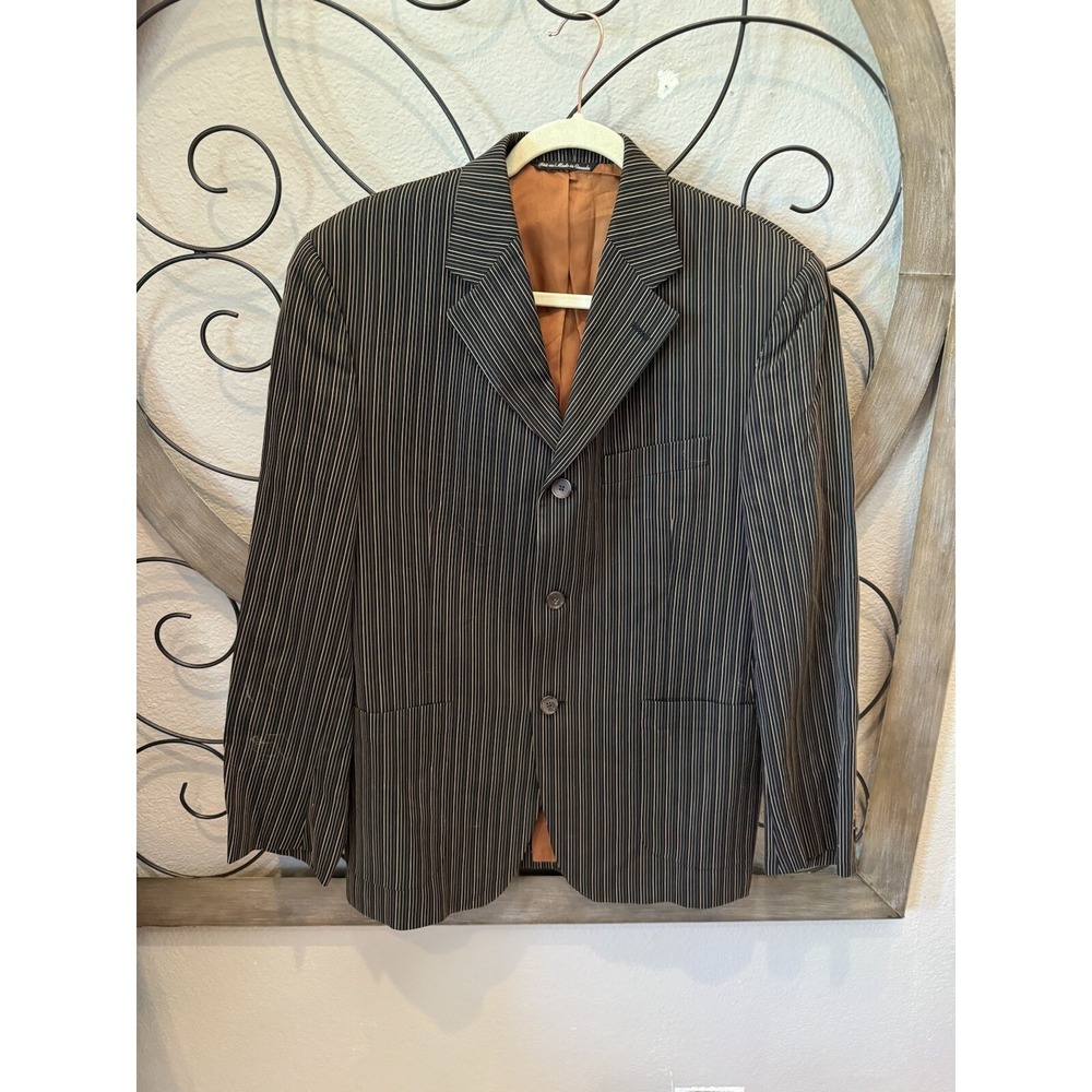 Men's Striped Blazer By Jack Victor Prossimo Made In Canada Black And‎ Tan